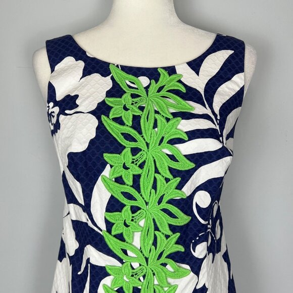 Lilly Pulitzer Womens Delia Shift Mini Dress Navy White Sleeveless size 2 - Picture 3 of 12